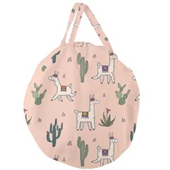 Llamas Pattern Giant Round Zipper Tote by Jancukart