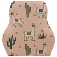 Llamas Pattern Car Seat Velour Cushion  by Jancukart