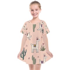 Llamas Pattern Kids  Smock Dress by Jancukart