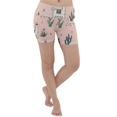 Llamas Pattern Lightweight Velour Yoga Shorts