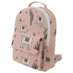 Llamas Pattern Flap Pocket Backpack (small)