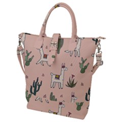 Llamas Pattern Buckle Top Tote Bag by Jancukart