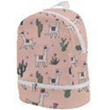 Llamas pattern Zip Bottom Backpack View1