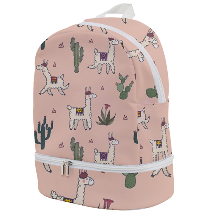 Llamas pattern Zip Bottom Backpack