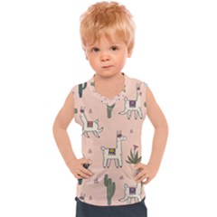 Llamas Pattern Kids  Sport Tank Top