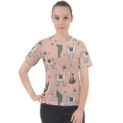 Llamas Pattern Women s Sport Raglan Tee