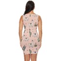 Llamas pattern Draped Bodycon Dress View4