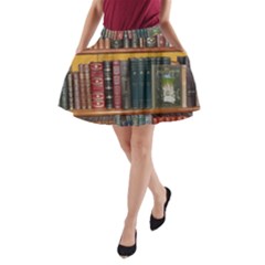 Books Library Bookshelf Bookshop A-line Pocket Skirt by Zezheshop