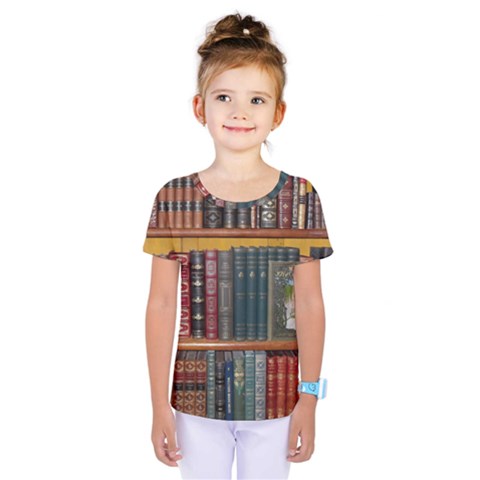 Books Library Bookshelf Bookshop Kids  One Piece Tee by Zezheshop