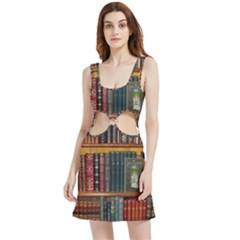 Books Library Bookshelf Bookshop Velvet Cutout Dress