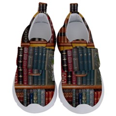 Books Library Bookshelf Bookshop Kids  Velcro No Lace Shoes by Zezheshop