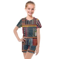 Books Library Bookshelf Bookshop Kids  Mesh Tee And Shorts Set