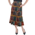 Books Library Bookshelf Bookshop Midi Mermaid Skirt View1