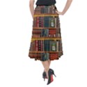 Books Library Bookshelf Bookshop Midi Mermaid Skirt View2