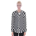 Illusion Checkerboard Black And White Pattern Womens Long Sleeve Shirt View1