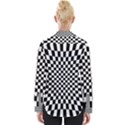 Illusion Checkerboard Black And White Pattern Womens Long Sleeve Shirt View2