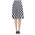 Illusion Checkerboard Black And White Pattern Flared Midi Skirt View2