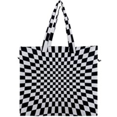 Illusion Checkerboard Black And White Pattern Canvas Travel Bag