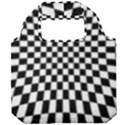 Illusion Checkerboard Black And White Pattern Foldable Grocery Recycle Bag View1