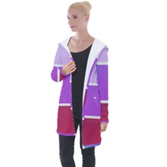 Pattern Banner Set Dot Abstract Longline Hooded Cardigan