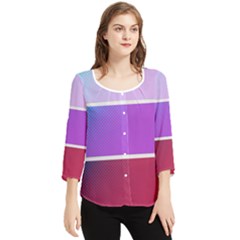 Pattern Banner Set Dot Abstract Chiffon Quarter Sleeve Blouse