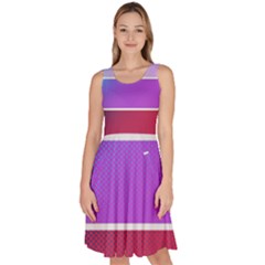 Pattern Banner Set Dot Abstract Knee Length Skater Dress With Pockets