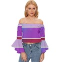 Pattern Banner Set Dot Abstract Off Shoulder Flutter Bell Sleeve Top View1