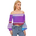 Pattern Banner Set Dot Abstract Off Shoulder Flutter Bell Sleeve Top View3