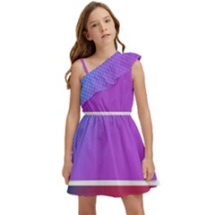 Pattern Banner Set Dot Abstract Kids  One Shoulder Party Dress