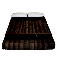 Books Covers Book Case Old Library Fitted Sheet (california King Size) by Amaryn4rt