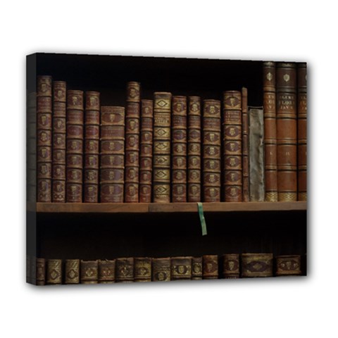 Books Covers Book Case Old Library Canvas 14  X 11  (stretched) by Amaryn4rt