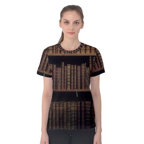 Books Covers Book Case Old Library Women s Cotton Tee by Amaryn4rt