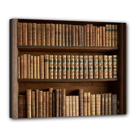 Books Bookcase Old Books Historical Canvas 20  X 16  (stretched) by Amaryn4rt