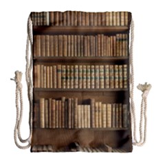 Books Bookcase Old Books Historical Drawstring Bag (large) by Amaryn4rt