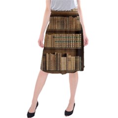 Books Bookcase Old Books Historical Midi Beach Skirt by Amaryn4rt