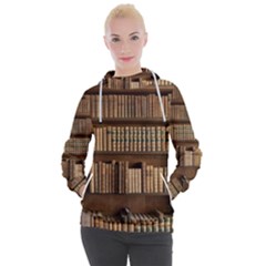 Books Bookcase Old Books Historical Women s Hooded Pullover by Amaryn4rt