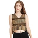 Books Bookcase Old Books Historical V-Neck Cropped Tank Top View1