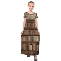 Books Bookcase Old Books Historical Kids  Short Sleeve Maxi Dress by Amaryn4rt