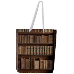 Books Bookcase Old Books Historical Full Print Rope Handle Tote (large) by Amaryn4rt