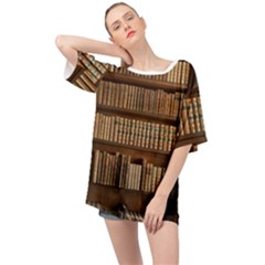 Books Bookcase Old Books Historical Oversized Chiffon Top by Amaryn4rt