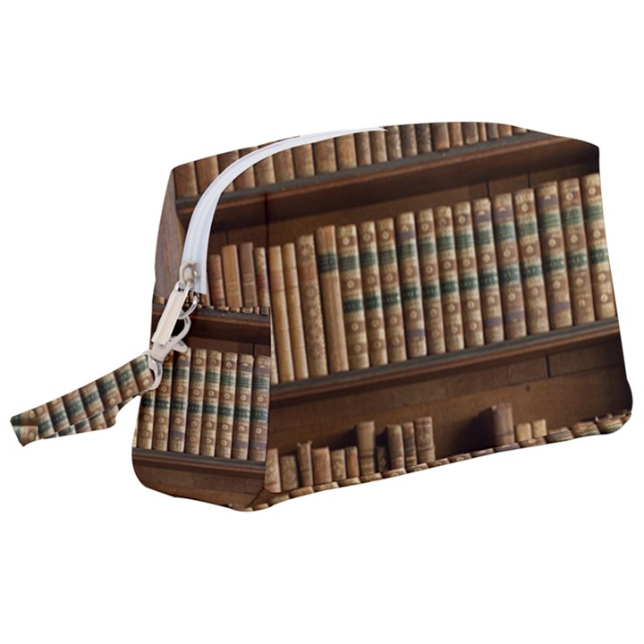 Books Bookcase Old Books Historical Wristlet Pouch Bag (Large)