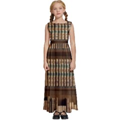 Books Bookcase Old Books Historical Kids  Satin Sleeveless Maxi Dress by Amaryn4rt