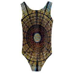 Barcelona Stained Glass Window Kids  Cut-out Back One Piece Swimsuit by Amaryn4rt