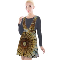 Barcelona Stained Glass Window Plunge Pinafore Velour Dress by Amaryn4rt