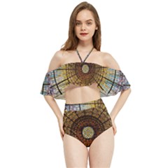 Barcelona Stained Glass Window Halter Flowy Bikini Set  by Amaryn4rt