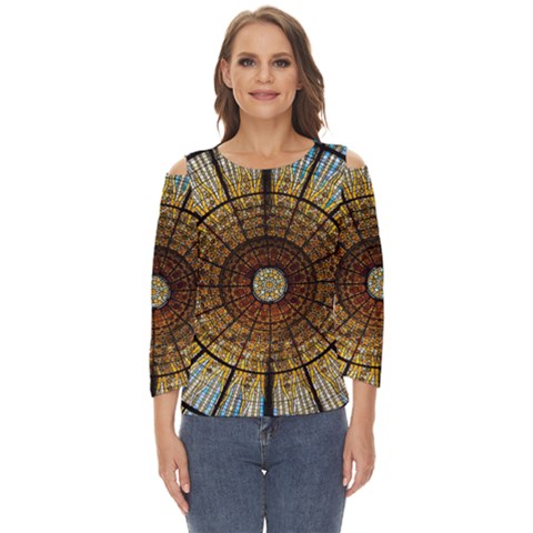 Barcelona Stained Glass Window Cut Out Wide Sleeve Top by Amaryn4rt