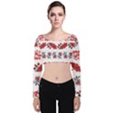 Vectors Ukraine Scheme Pattern Kit Velvet Long Sleeve Crop Top View1