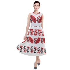 Vectors Ukraine Scheme Pattern Kit Round Neck Boho Dress by Amaryn4rt