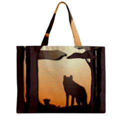 Vectors Painting Wolves Nature Forest Zipper Mini Tote Bag by Amaryn4rt