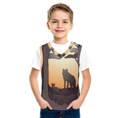 Vectors Painting Wolves Nature Forest Kids  Basketball Tank Top by Amaryn4rt